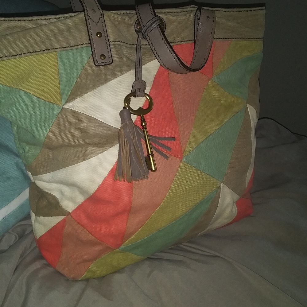 Fossil Large Abstract Design Tote